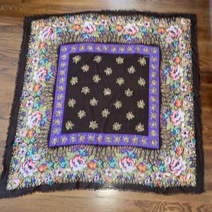 Echo very large multi colored floral scarf/wrap